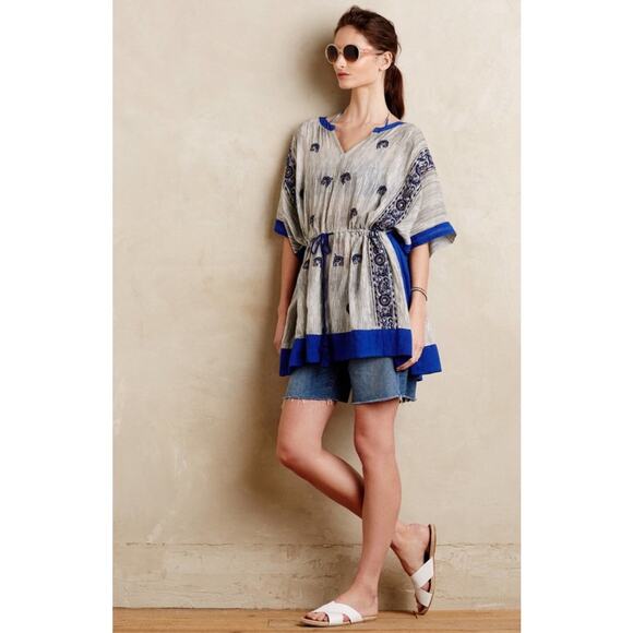 Anthropologie Floreat Lona Embroidered Tunic Top Large Bohemian Hippie - Picture 1 of 10